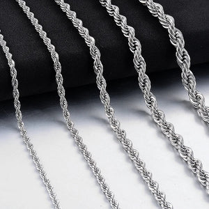 Hip-Hop Stainless Steel Rope Chain Men Women Jewelry