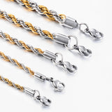 Hip-Hop Stainless Steel Rope Chain Men Women Jewelry