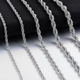 Hip-Hop Stainless Steel Rope Chain Men Women Jewelry