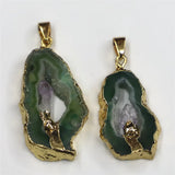 Natural Amethysts Point Stone Pendant Geode Agates Slice Pendant