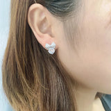 Personality Bow Zirconia S925 Silver Earrings Female