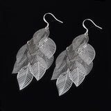 925 Silver Leaf Earrings Bridal Jewelry