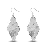925 Silver Leaf Earrings Bridal Jewelry