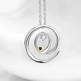 S925 Silver Love Zircon Pendant Necklace Women's Accessories