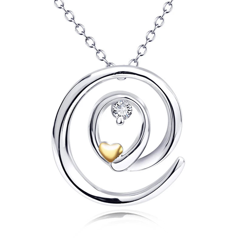S925 Silver Love Zircon Pendant Necklace Women's Accessories