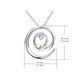 S925 Silver Love Zircon Pendant Necklace Women's Accessories