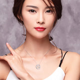 S925 Silver Love Zircon Pendant Necklace Women's Accessories