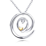 S925 Silver Love Zircon Pendant Necklace Women's Accessories