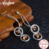Crystal Zircon Earrings Sterling Silver 925 For Women Weddings