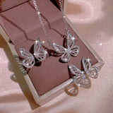 Women's Butterfly Shape Jewelry Three-piece Ring Set
