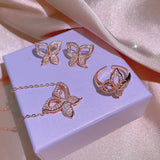 Women's Butterfly Shape Jewelry Three-piece Ring Set