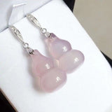 Chalcedony Earrings Charm Hand-Carved Jewelry Women's Men Accessories