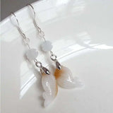 Chalcedony Earrings Charm Hand-Carved Jewelry Women's Men Accessories