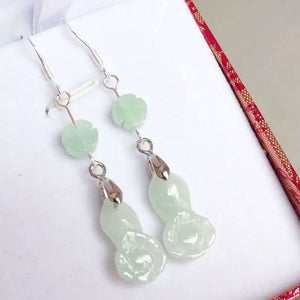 Chalcedony Earrings Charm Hand-Carved Jewelry Women's Men Accessories