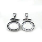 Natural Alloy Pendant Oval Abalone Mother Shell Pendant Necklace