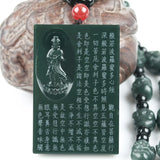 Natural Cyan Guanyin Pendant Charm Bracelet for Women Men