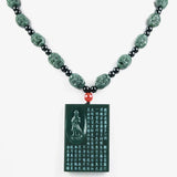Natural Cyan Guanyin Pendant Charm Bracelet for Women Men