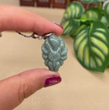 Natural Emerald Jade Light Green Nine Tailed Fox Necklace Pendant