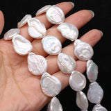 Natural Freshwater Pearl Beads Round DIY Jewelry Making 16x17mm