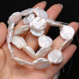 Natural Freshwater Pearl Beads Round DIY Jewelry Making 16x17mm