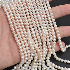 Freshwater Pearls 4-5 Near Round Loose Beads DIY Necklace Bracelet