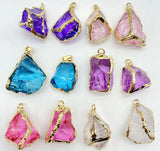 Quartz Crystal Irregular Shape Pendants for DIY Jewelry