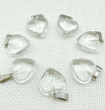 Natural Gemstone Quartz Crystal Turquoise Tiger Eye Opal Charms Heart Pendants