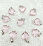 Natural Gemstone Quartz Crystal Turquoise Tiger Eye Opal Charms Heart Pendants