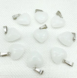 Natural Gemstone Quartz Crystal Turquoise Tiger Eye Opal Charms Heart Pendants