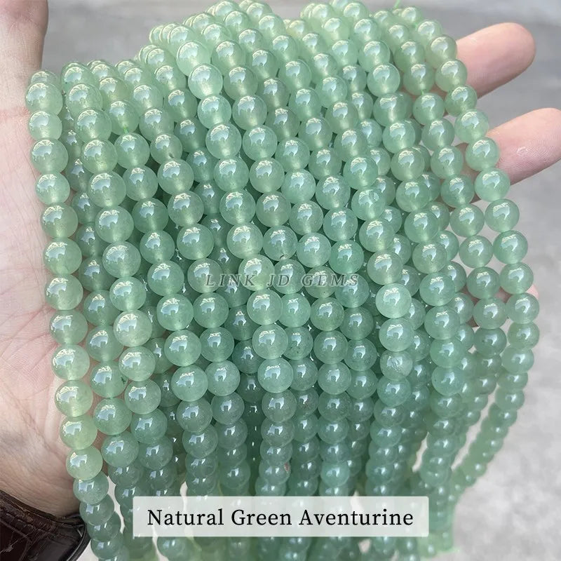 Green Aventurine Round Loose Beads for Jewelry Making