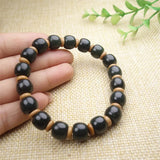 Hetian Cyan Jade Barrel Beads Bracelet Luck Gift
