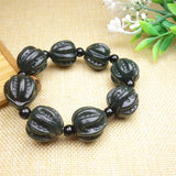 Natural Hetian Cyan Jade Walnut Bracelet Luck Jewelry