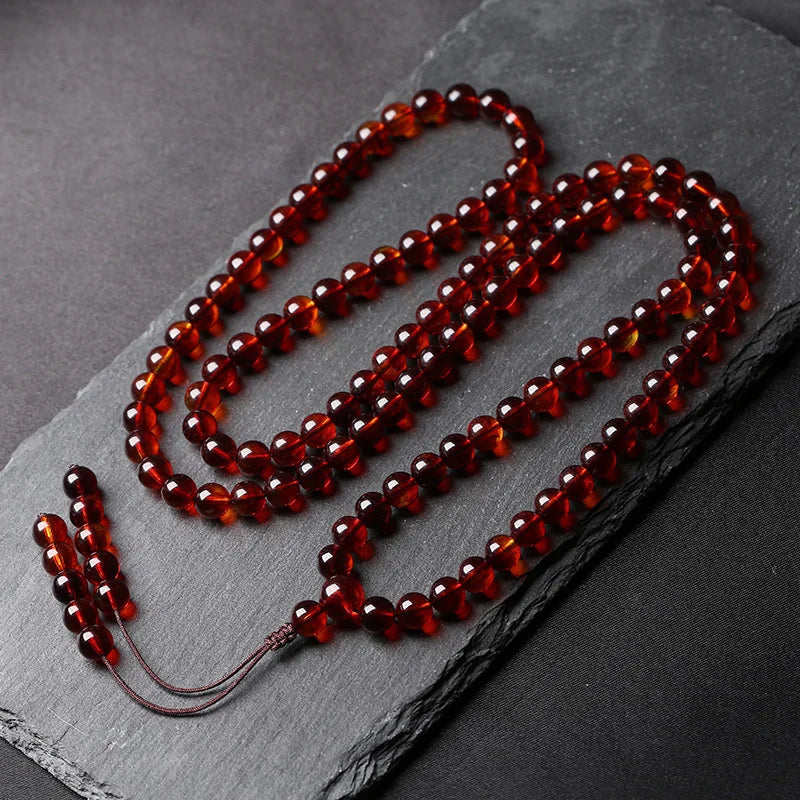 Hand-carve 108 Beads Honey Wax Baranglet -bracelet Men Women Luck