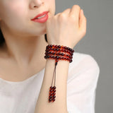 Hand-carve 108 Beads Honey Wax Baranglet -bracelet Men Women Luck