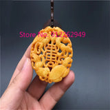 Hand-Carved Antique Four Spirits Mythical Beast Necklace Pendant