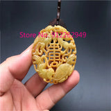 Hand-Carved Antique Four Spirits Mythical Beast Necklace Pendant