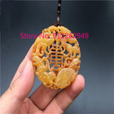 Hand-Carved Antique Four Spirits Mythical Beast Necklace Pendant
