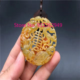 Hand-Carved Antique Four Spirits Mythical Beast Necklace Pendant