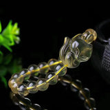 Hand-Carve Citrine Fox Bracelet Jewelry Men Women Luck
