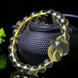 Hand-Carve Citrine Fox Bracelet Jewelry Men Women Luck