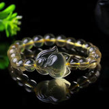Hand-Carve Citrine Fox Bracelet Jewelry Men Women Luck