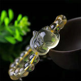 Hand-Carve Citrine Fox Bracelet Jewelry Men Women Luck