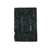 Hand-carve Dark Green Jade Necklace Pendant Jewelry Men Women Luck