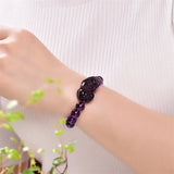 Hand-carve Amethyst Pixiu Bracelet for Luck