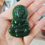 Hand-carve Jade Buddha Necklace Pendant Jewelry Men Women Luck