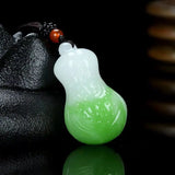 Hand-carve Jade Cabbage Wealth Necklace Pendant Jewelry