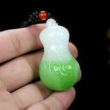 Hand-carve Jade Cabbage Wealth Necklace Pendant Jewelry