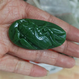 Natural Hand-carve Jade Cicada Necklace Pendant Jewelry Men Women Luck Gifts