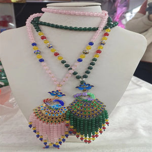 Hand-carved Jade Cloisonne Necklace Pendant Jewelry Men Women Luck