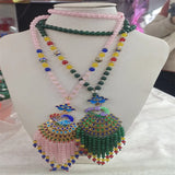Hand-carved Jade Cloisonne Necklace Pendant Jewelry Men Women Luck